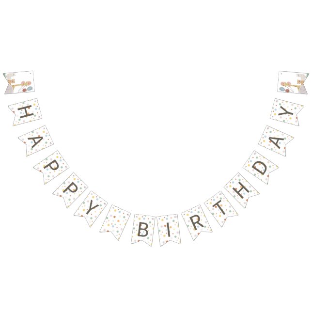 Boho vild en buntbanderoll för första födelsedag vimplar (Alla)