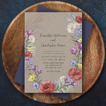 Boho Vild Flower Kraft & Lila Bröllop