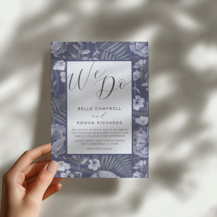 Boho Vild Flowers Dusty Lila Script Bröllop Inv Inbjudningar