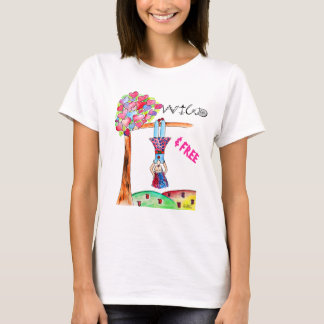 Boho VILD FREE Watercolor Heart Colorful Rosa GIrl T Shirt