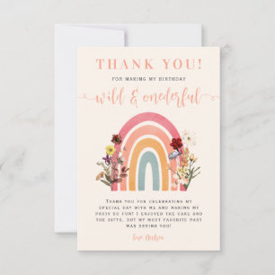 Boho Vild & Oenderful WildblomRainbow Birthday Tack Kort