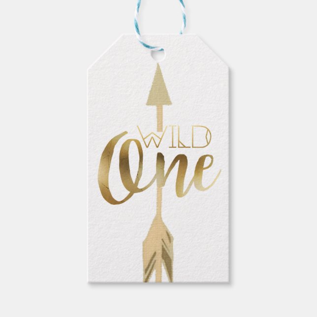 Boho Vild One | Första Födelsedagsfesten Presentetikett (Framsidan)