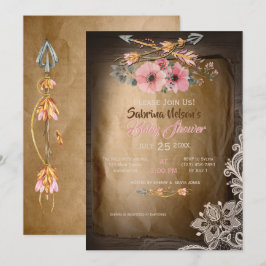 BOHO Vild Ro Baby Shower Inbjudningar