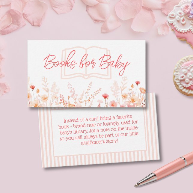 Boho Vilda Blomma Bebis Shower Böcker för Bebis Tilläggskort (Skapare uppladdad)