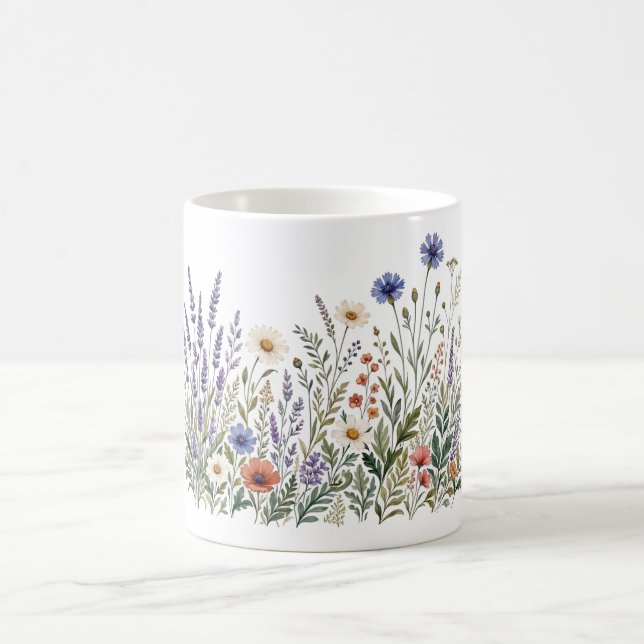 Boho Vilda Blommor Akvarell Mugg (Center)