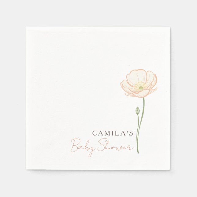 Boho Vilda Blommor Barnkalas Party på våren Pappersservett (Framsidan)
