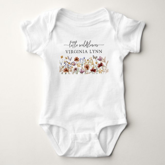 Boho Vilda Blommor Barnkalas T Shirt (Framsida)