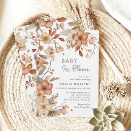 Boho Vilda Blommor Blommig Bebis Shower Inbjudningar