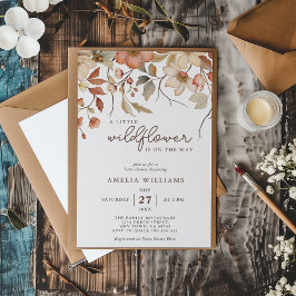 Boho Vilda Blommor Blommig På Väg Baby Shower Inbjudningar