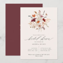 Boho Vilda Blommor Höst Bröllopsdusch