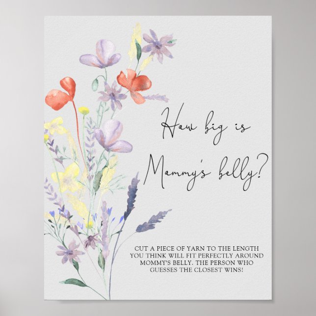Boho vilda blommor - Hur stor är mammans mage spel Poster (Framsidan)