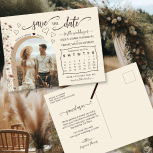 Boho Vilda Blommor Kalender & Foto Spara Datum Meddelande Vykort