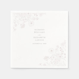 Boho Vilda Blommor Modern Akvarell Bröllop Pappersservett