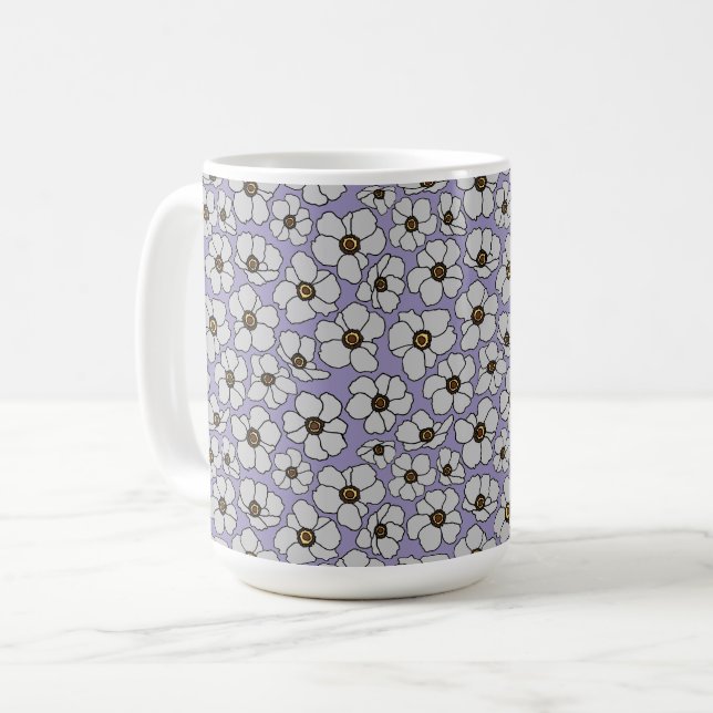 Boho vilda blommor på lavendel  kaffemugg (Framsida vänster)