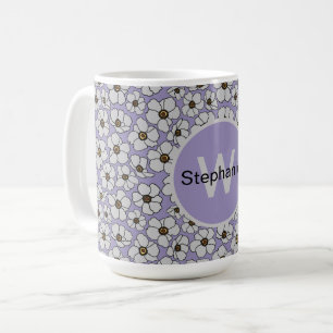 Boho vilda blommor på lavendel kaffemugg