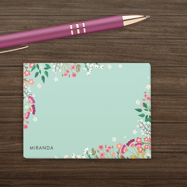 Boho vilda blommor post-it block (Skapare uppladdad)