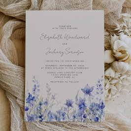 Boho vilda blommor Vattenfärg Blåklockor Bröllop Inbjudningar