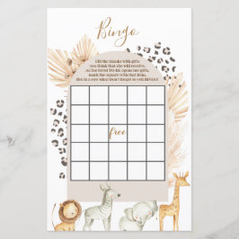 Boho Vilda djur babydusch Bingo Game