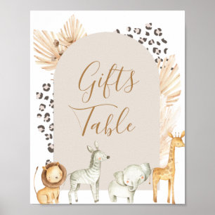 Boho Vilda djur Blommigt Gifts Bord Poster