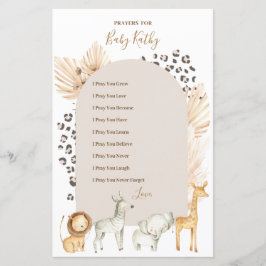 Boho Vilda djur Prayers for Baby Sign