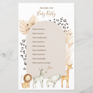 Boho Vilda djur Prayers for Baby Sign