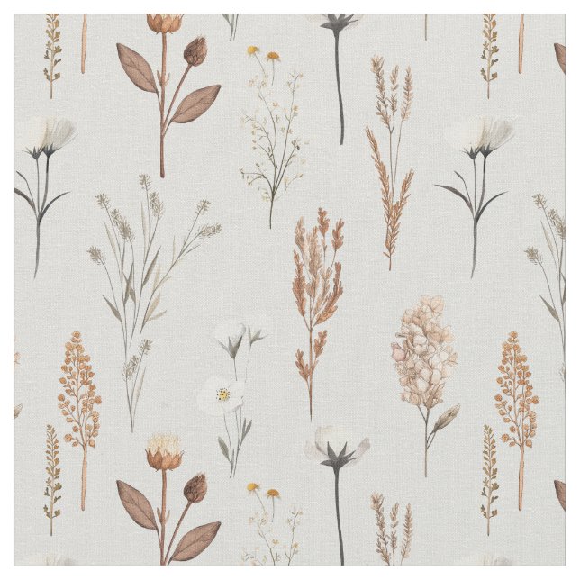 Boho Vilda ogräs blommor rustik - liten  Tyg (Närbild)