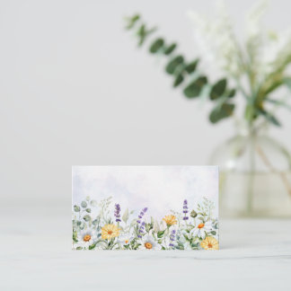 Boho Vildblomma Akvarell Personlig Bröllop Placeringskort