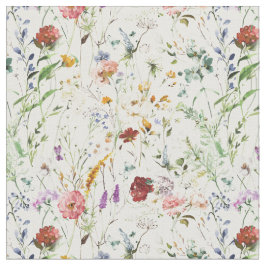 Boho Vildblomma Akvarell Vårblomma Tyg