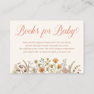 Boho vildblomma baby shower bokförfrågan tilläggskort
