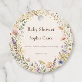 Boho Vildblomma Baby Shower Favor Etiketter
