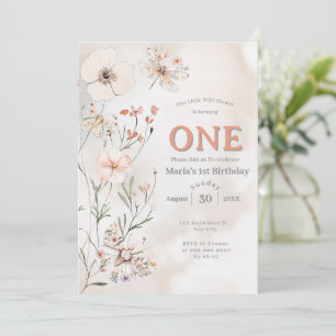 Boho Vildblomma Blommig Baby Födelsedag Inbjudningar