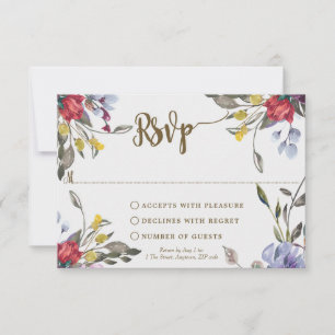 boho vildblomma bröllop möhippa rsvp-kort OSA kort