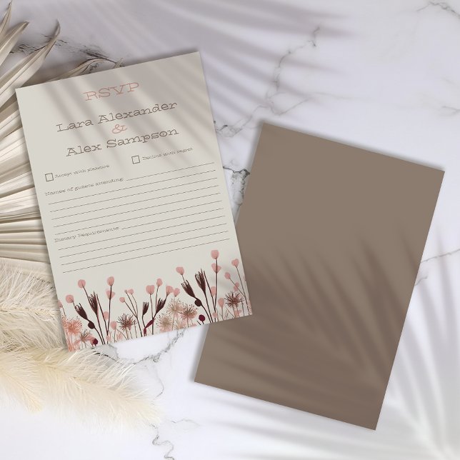 Boho Vildblomma Bröllop RSVP-kort OSA Kort (Skapare uppladdad)