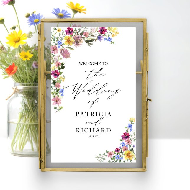 Boho vildblomma bröllop välkommen  poster (Skapare uppladdad)