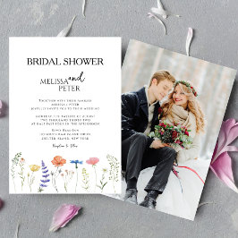 Boho vildblomma bröllopsdusch inbjudan