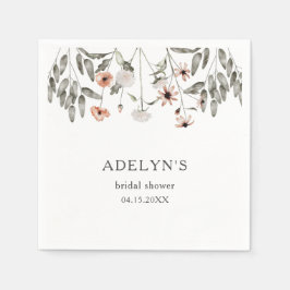 Boho vildblomma bröllopsdusch pappersservett