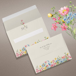 Boho Vildblomma Bröllopskuvert