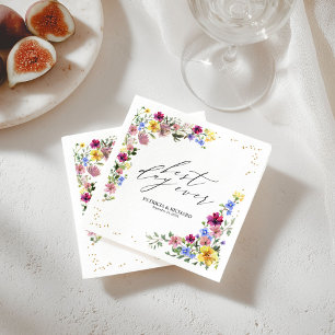 Boho Vildblomma Bröllopsservetter Pappersservett