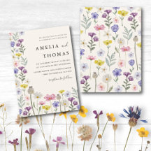 Boho Vildblomma Färgrik Blommig Bröllop