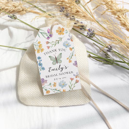 Boho Vildblomma & Fjäril Bröllopsdusch Presentetikett