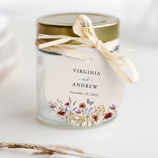 Boho Vildblomma Gåvor Etiketter (Boho Wildflower Favor Tags
)