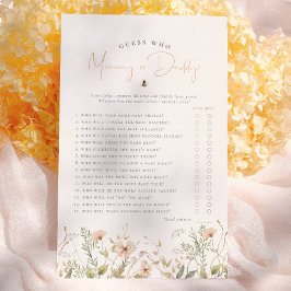 Boho Vildblomma Gissa Vem Tjej Bebis Shower Spel