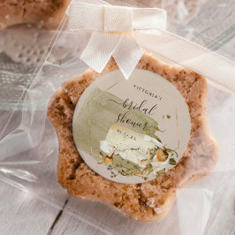 Boho vildblomma höst bröllopskalas tack runt klistermärke