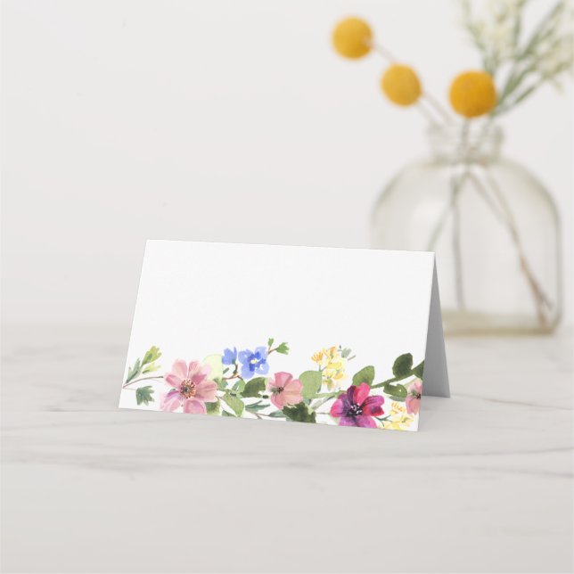 Boho vildblomma platskort placeringskort (Framsida)