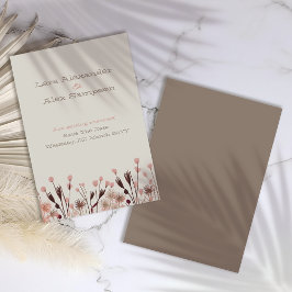 Boho Vildblomma Rädda Datum Kort