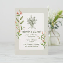 Boho Vildblomma Vattenfärg Botanisk Salvia Bröllop