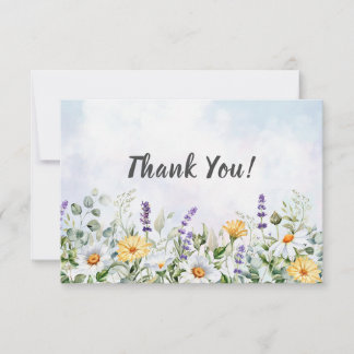 Boho Vildblomma Watercolor Personlig Bröllop Tack Kort