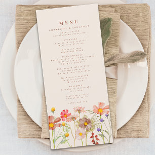 Boho Vildblommäng Bröllop Meny