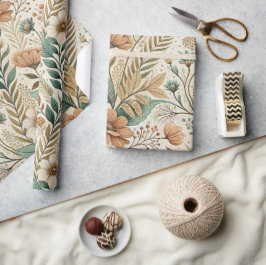 Boho Vildblomsäng i Akvarell Presentpapper