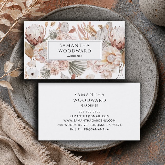 Boho Vildblomsterträdgårdsmästare Visitkort (Skapare uppladdad)